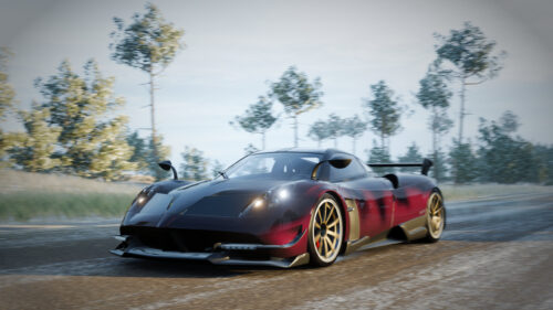 Stunning Pagani Huayra BC Red and Black Supercar Desktop Wallpaper