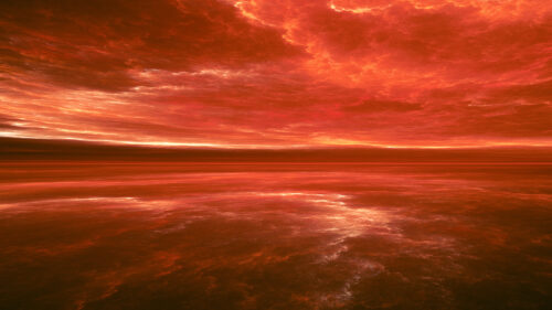 Fiery Red Abstract Surreal Landscape 4K Desktop Wallpaper