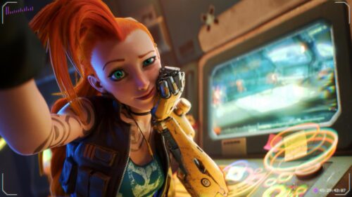 Arcane Jinx Cyberpunk Style High Resolution Desktop Wallpaper