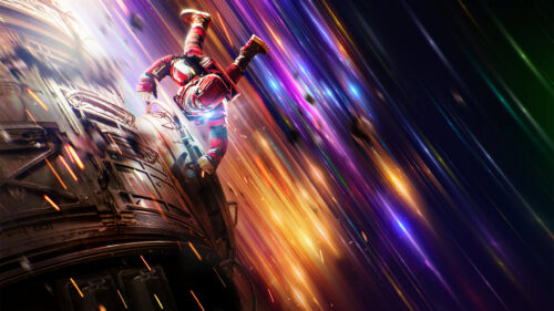 Astronaut Falling Through Hyperspace Cinematic 4K Wallpaper