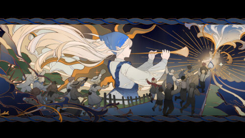 Enchanting Elf Musician Leading the Crowd Fantasy Art 4K Wallpaper