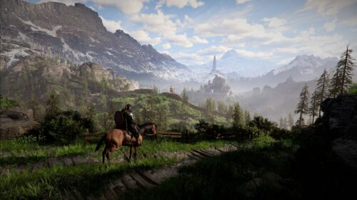 Eivor Riding Horse Through Epic Viking Mountains Assassin’s Creed Valhalla 4K Wallpaper