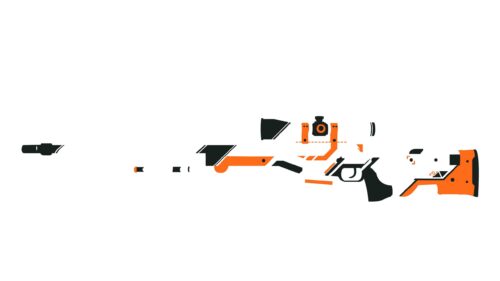 Minimalist Orange and Black Sci-Fi Sniper Rifle 4K PC Wallpaper