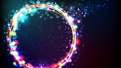 Abstract Glowing Neon Circular Light Trails PC Wallpaper
