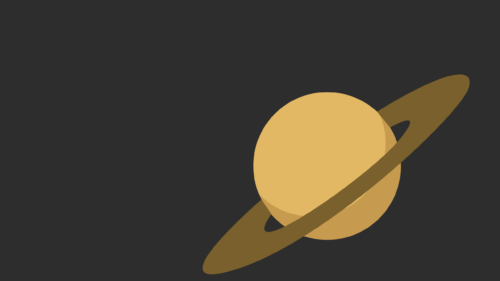 Minimalist Saturn Planet Illustration Dark Background PC Wallpaper