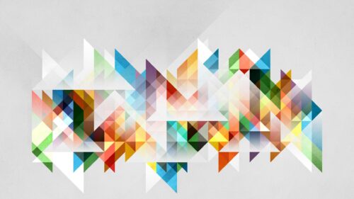 Minimalist Colorful Geometric Triangle Art Abstract 4K Wallpaper