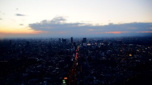 Stunning Tokyo Cityscape Twilight Tilt Shift Desktop Wallpaper