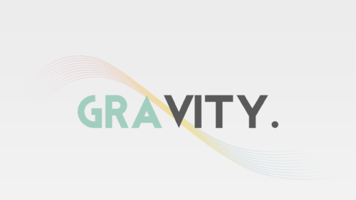 Minimalist Gravity Typography with Abstract Wave Lines PC Wallpaper