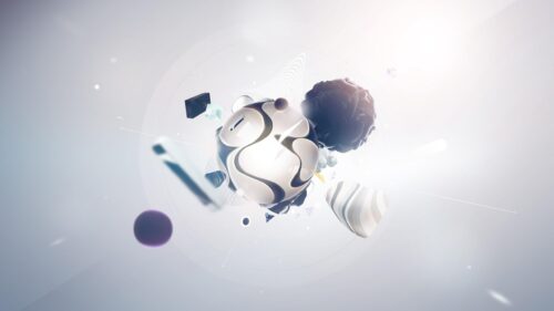 Abstract 3D Geometric Spheres and Floating Shapes Minimalist PC Wallpaper