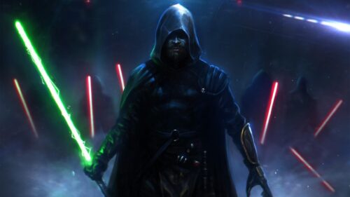 Luke Skywalker Green Lightsaber Dark Jedi Master 4K PC Wallpaper