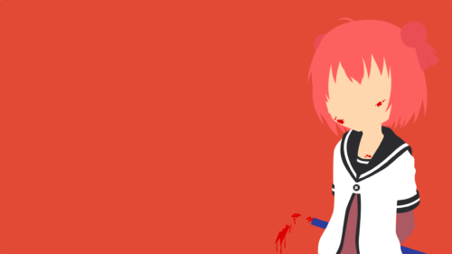 Minimalist Anime Girl with Red Hair and Sword Aesthetic 4K PC Wallpaper