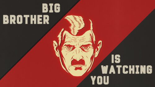 Big Brother Is Watching You 1984 Dystopian Propaganda PC Wallpaper