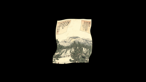 Vintage Japanese Woodblock Mountain Landscape Artistic PC Wallpaper
