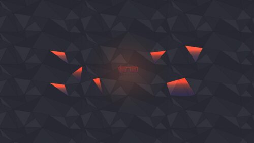 Minimalist Dark Geometric Pattern with Glowing Orange Accents PC Wallpaper