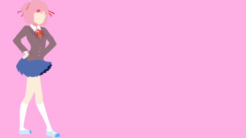 Minimalist Natsuki Doki Doki Literature Club Aesthetic PC Wallpaper