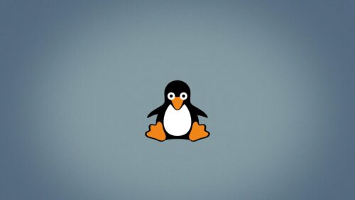 Minimalist Tux Linux Mascot Logo 4K Desktop Wallpaper