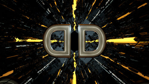 Futuristic Abstract CD Letters Neon Cyberpunk Tunnel 4K Wallpaper