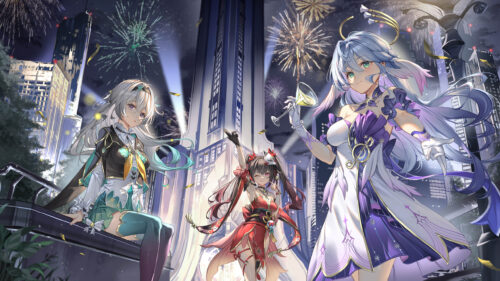 Honkai Star Rail Celebration Anime Girls Fireworks Night 4K Desktop Wallpaper