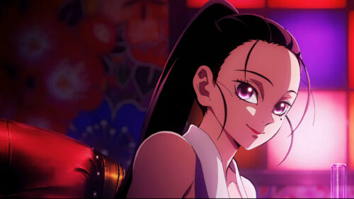 Beautiful Anime Girl With Mesmerizing Purple Eyes Desktop Wallpaper