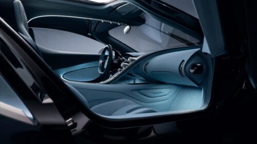 Luxurious Bugatti Tourbillon Interior Blue Aesthetic 4K Wallpaper