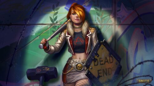 Bellona Punk Rock Skin Smite Video Game Character Desktop Wallpaper