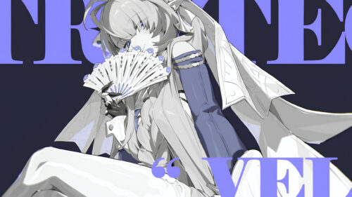 Elegant Anime Girl with Fan Monochrome Aesthetic 4K PC Wallpaper