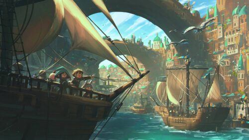 Fantasy Voyage Adventure Anime Style Art 4K Desktop Wallpaper