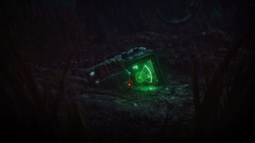 Mysterious Radar Device in Rain Dark Cinematic 4K Wallpaper