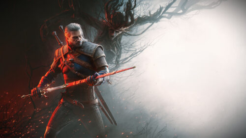 Geralt of Rivia Facing a Leshen The Witcher 3 Wild Hunt 4K Desktop Wallpaper