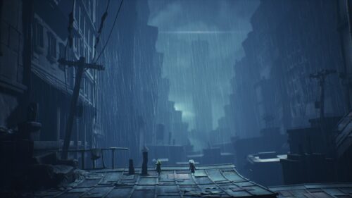 Little Nightmares II Rainy Cityscape Cinematic Desktop Wallpaper
