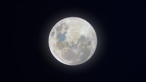 Stunning High Definition Full Moon in Deep Space 4K Wallpaper
