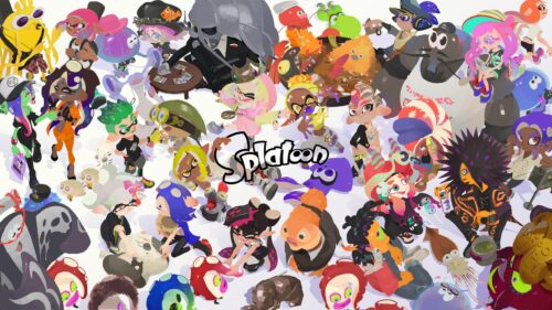 Splatoon Characters Vibrant Crowd Illustration 4K Desktop Wallpaper