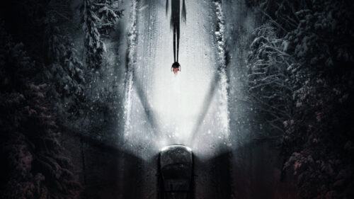 Creepy Slender Man Horror Movie Scene Winter Forest Desktop Wallpaper