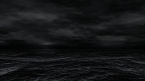 Minimalist Dark Ocean Landscape at Night PC Wallpaper