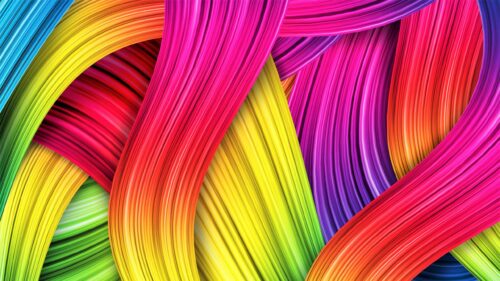 Vibrant Multicolored Abstract Waves Desktop Wallpaper
