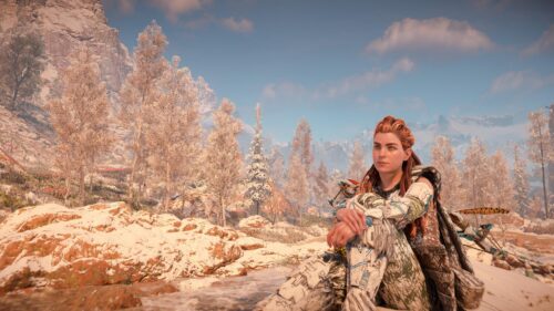 Aloy in Frozen Wilds Horizon Forbidden West 4K Desktop Wallpaper