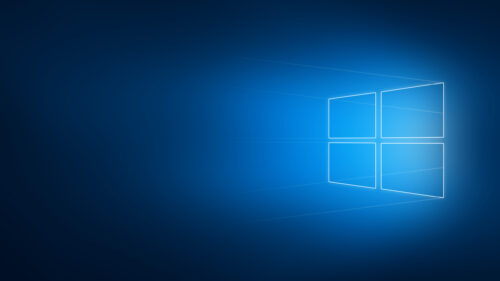 Minimalist Windows Blue Glow Tech 4K PC Wallpaper