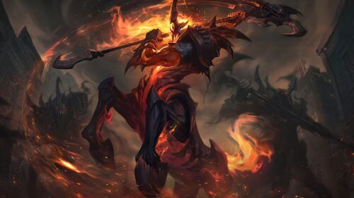 Hecarim League of Legends Fire Warrior Desktop Wallpaper