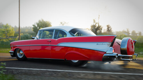 Classic 1957 Chevrolet Bel Air Red Vintage Car 4K PC Wallpaper