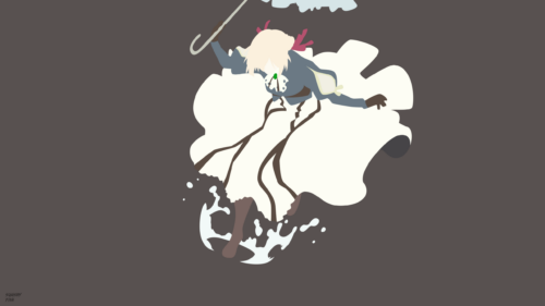 Minimalist Violet Evergarden Vector Art Desktop Wallpaper