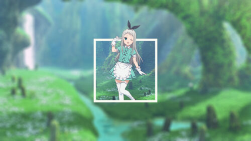 Cute Anime Girl in Maid Outfit with Forest Background 4K Wallpaper