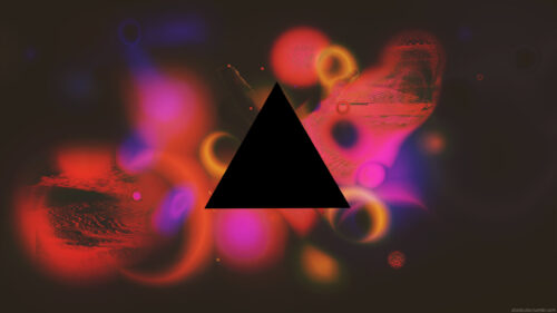 Abstract Neon Triangle with Glowing Particles 4K Wallpaper