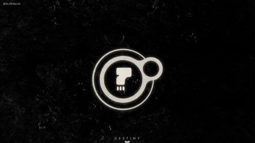 Minimalist Destiny Game Logo Black Aesthetic Desktop Wallpaper