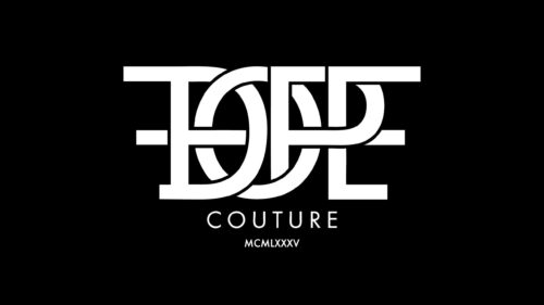 Minimalist Dope Couture Black and White Logo Desktop Wallpaper