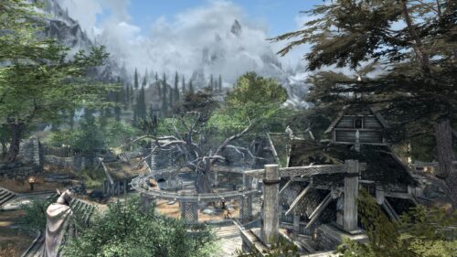 Elder Scrolls Skyrim Whiterun Gilded Tree Landscape PC Wallpaper