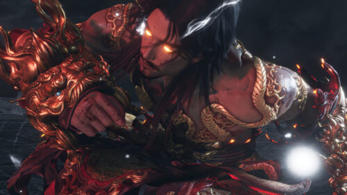 Warrior with Glowing Eyes and Golden Armor Fantasy PC Wallpaper