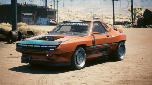 Cyberpunk 2077 Mizutani Shion Bandit Orange Sportscar 4K Wallpaper