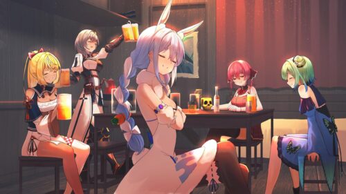 Hololive Girls Having Fun in Tavern Anime 4K Wallpaper