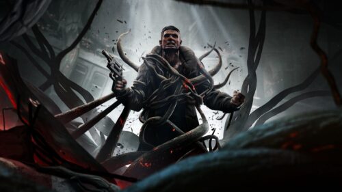 Dark Fantasy Soldier Captured by Alien Tentacles 4K Desktop Wallpaper