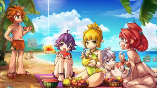 Anime Beach Party Fun Summer Vacation Scene PC Wallpaper
